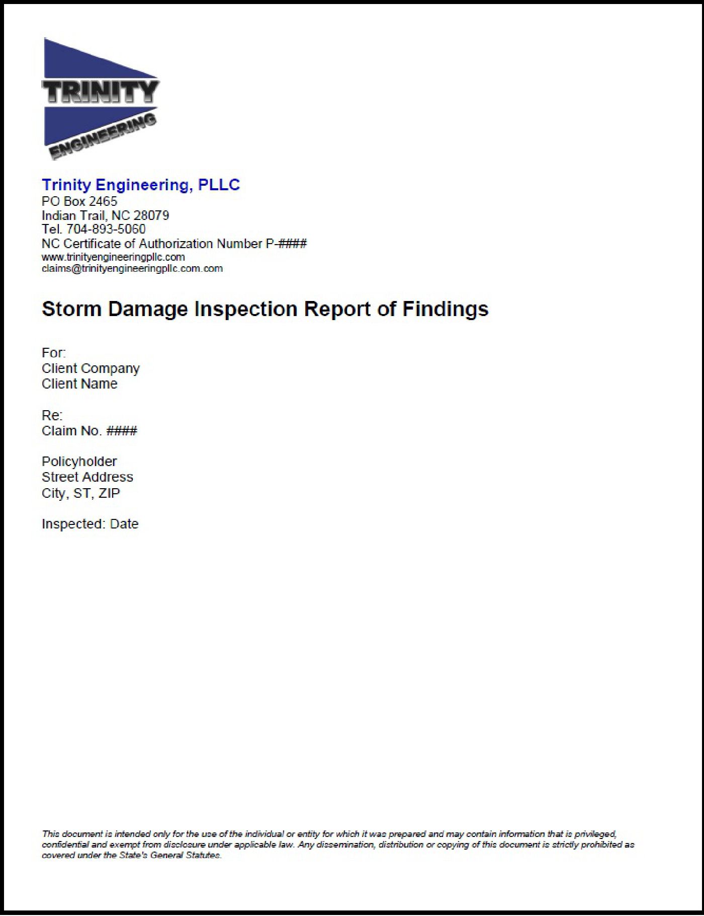 engineering report template