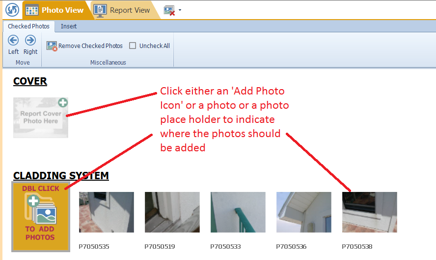 Adding Photos to Your Report using the Photo Bin
